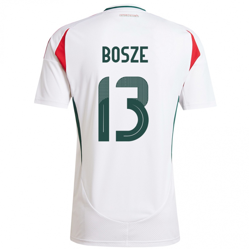 Niño Fútbol Camiseta Hungría Levente Bősze #13 Blanco 2ª Equipación 24-26 México