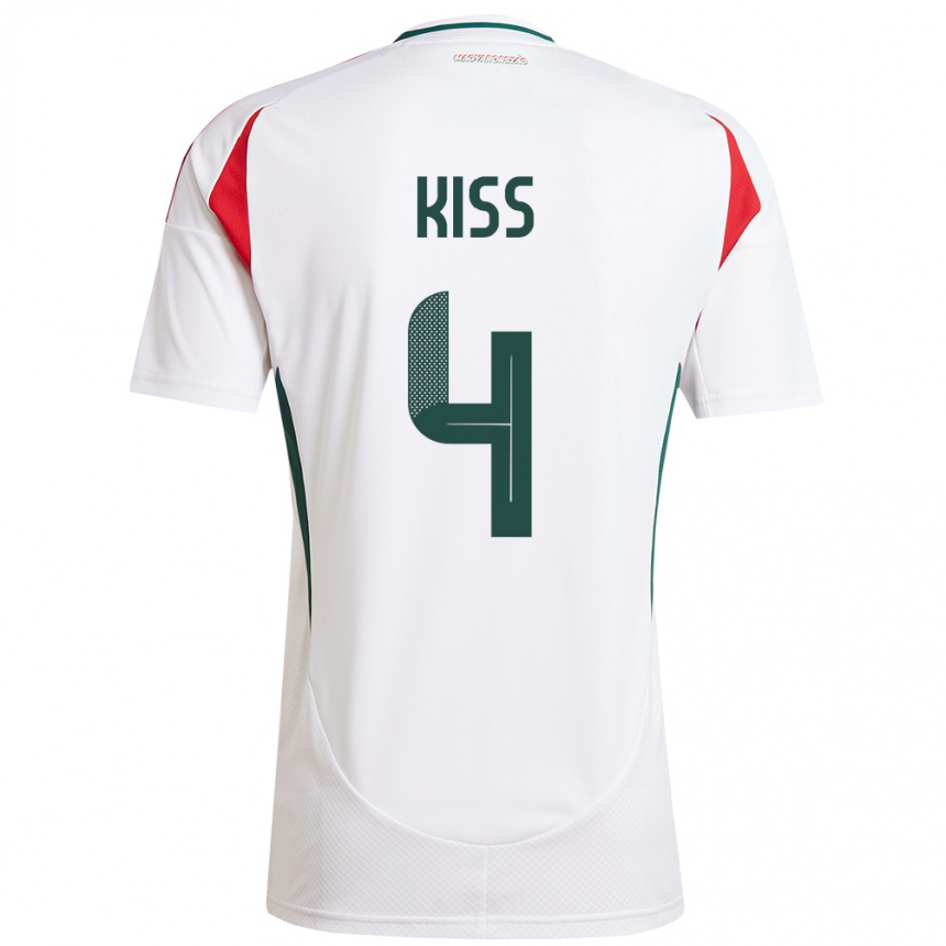 Niño Fútbol Camiseta Hungría Bálint Kiss #4 Blanco 2ª Equipación 24-26 México