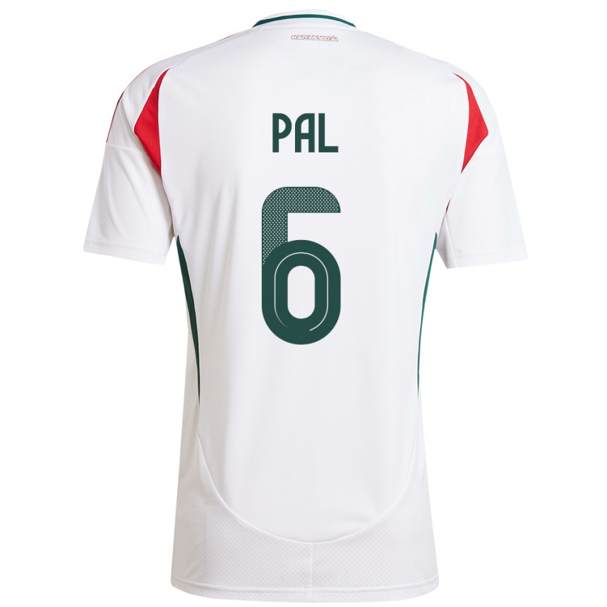 Niño Fútbol Camiseta Hungría Barna Pál #6 Blanco 2ª Equipación 24-26 México