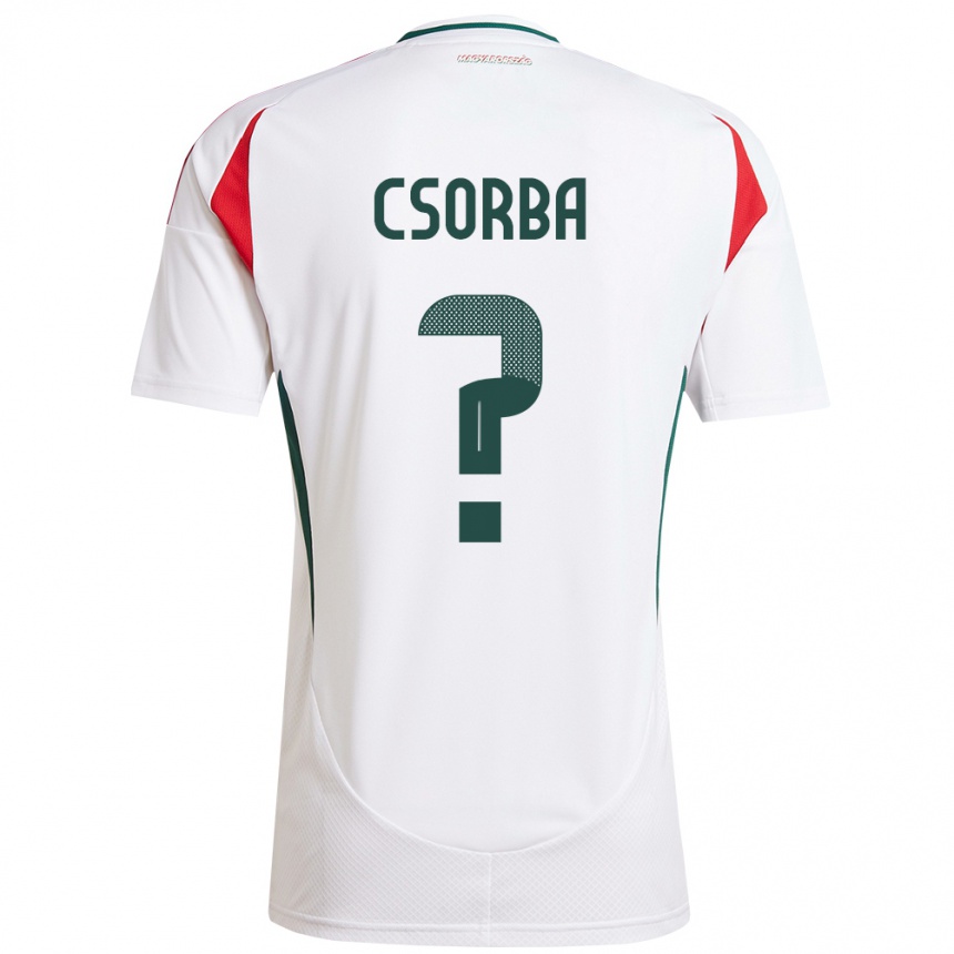 Niño Fútbol Camiseta Hungría Noel Csorba #0 Blanco 2ª Equipación 24-26 México