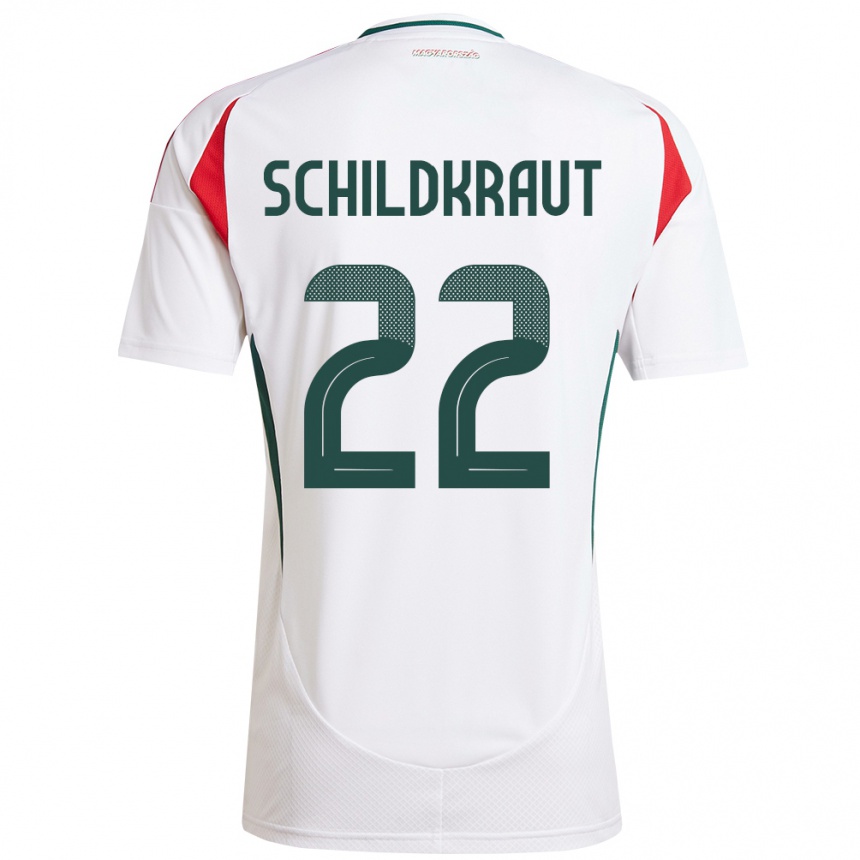 Niño Fútbol Camiseta Hungría Fruzsina Schildkraut #22 Blanco 2ª Equipación 24-26 México