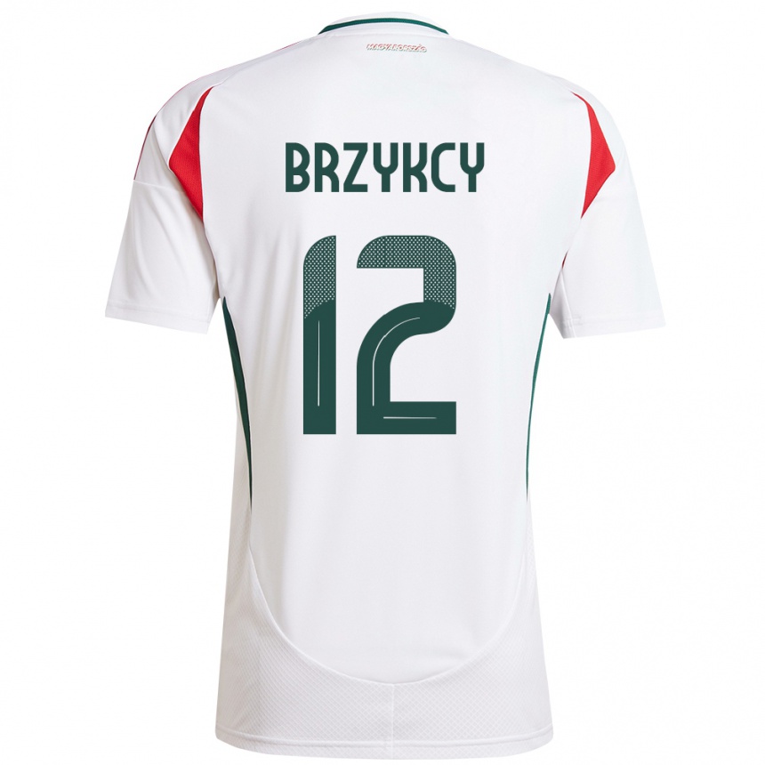 Niño Fútbol Camiseta Hungría Lauren Brzykcy #12 Blanco 2ª Equipación 24-26 México