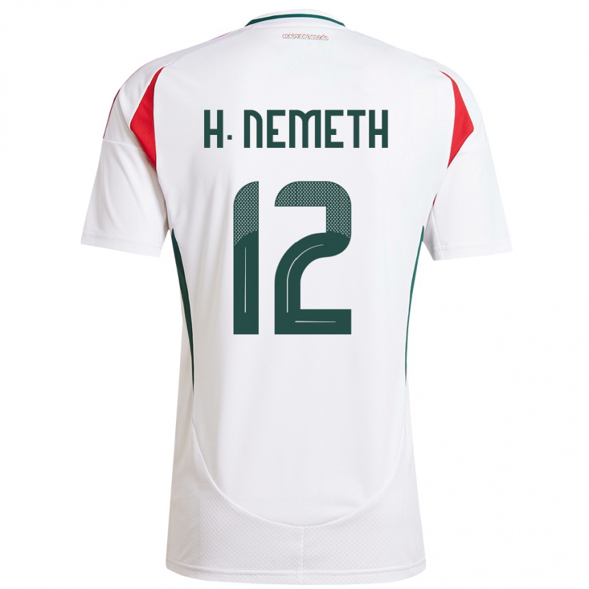 Niño Fútbol Camiseta Hungría Hanna Németh #12 Blanco 2ª Equipación 24-26 México