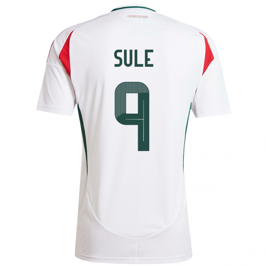 Niño Fútbol Camiseta Hungría Dóra Süle #9 Blanco 2ª Equipación 24-26 México