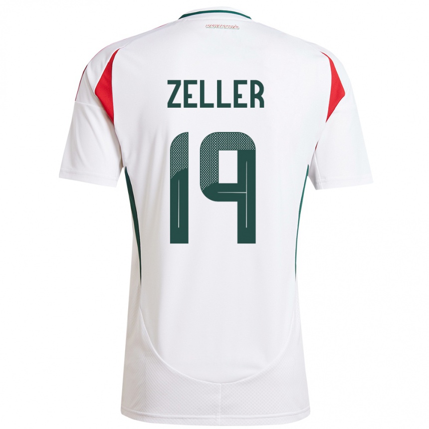 Niño Fútbol Camiseta Hungría Dóra Zeller #19 Blanco 2ª Equipación 24-26 México