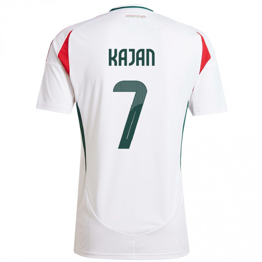 Niño Fútbol Camiseta Hungría Zsanett Kaján #7 Blanco 2ª Equipación 24-26 México