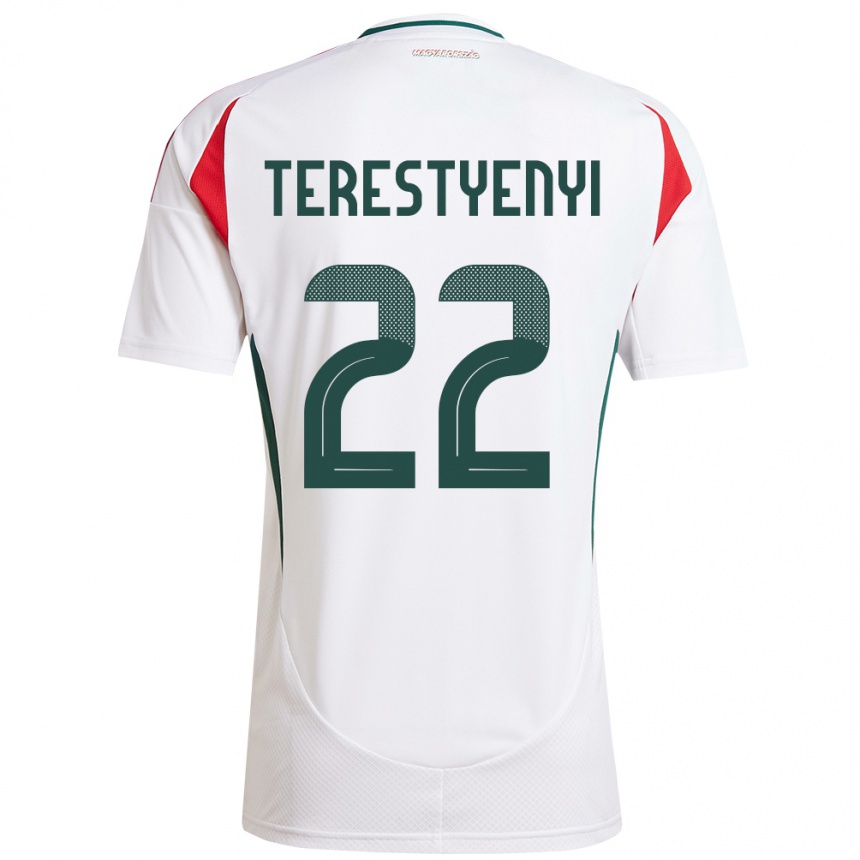 Niño Fútbol Camiseta Hungría Anna Terestyényi #22 Blanco 2ª Equipación 24-26 México