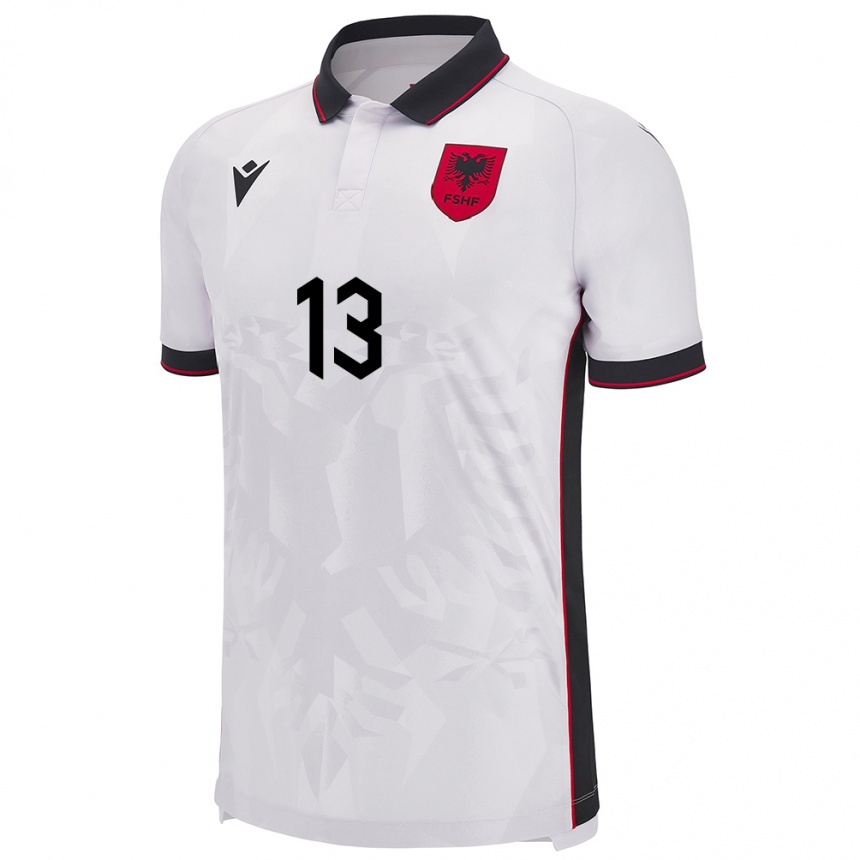 Niño Fútbol Camiseta Albania Paulo Buxhelaj #13 Blanco 2ª Equipación 24-26 México