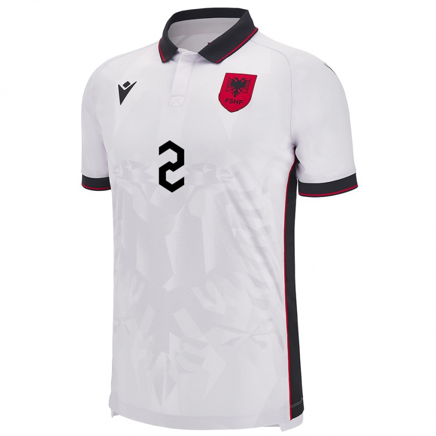 Niño Fútbol Camiseta Albania Iván Balliu #2 Blanco 2ª Equipación 24-26 México