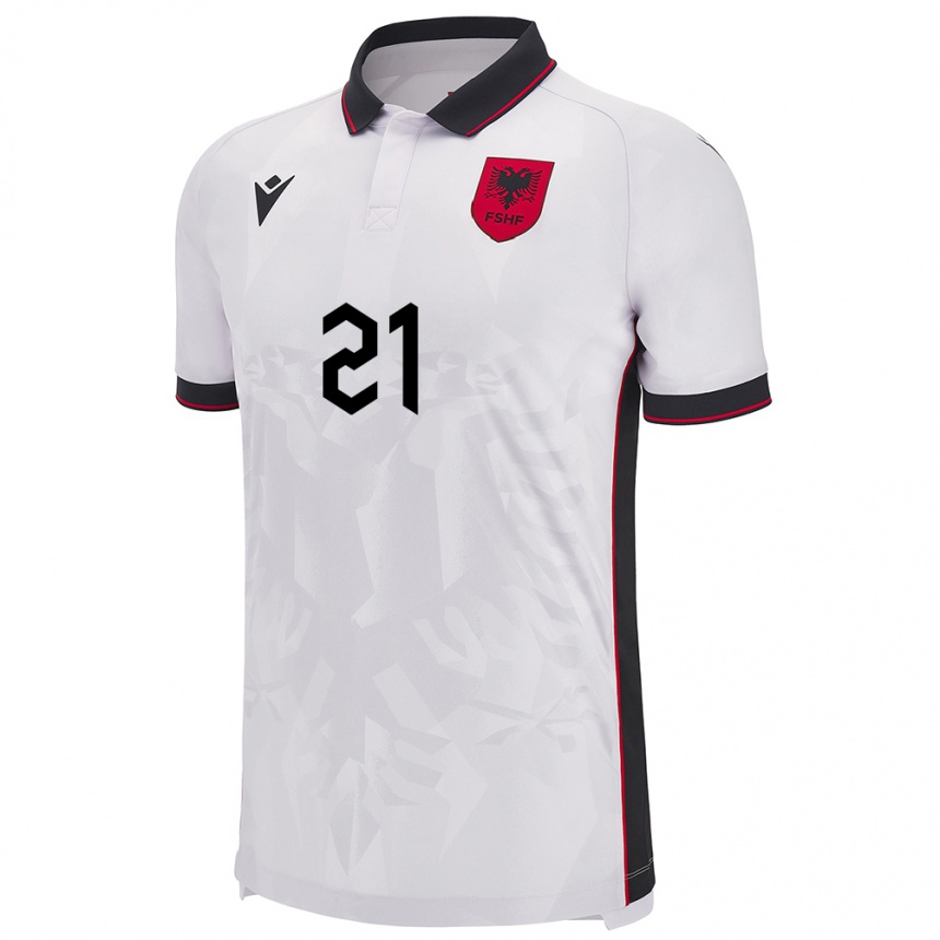 Niño Fútbol Camiseta Albania Renato Halili #21 Blanco 2ª Equipación 24-26 México