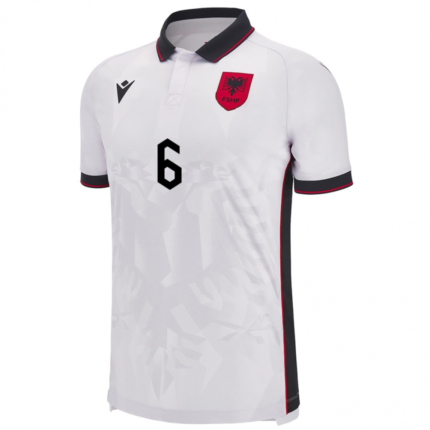 Niño Fútbol Camiseta Albania Kris Gecaj #6 Blanco 2ª Equipación 24-26 México