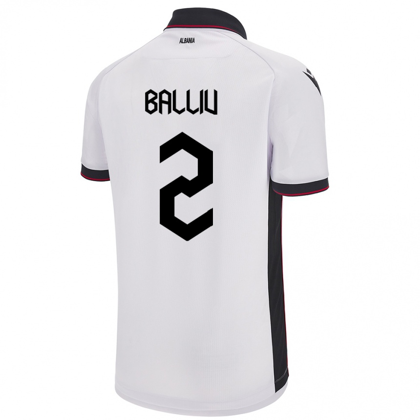 Niño Fútbol Camiseta Albania Iván Balliu #2 Blanco 2ª Equipación 24-26 México