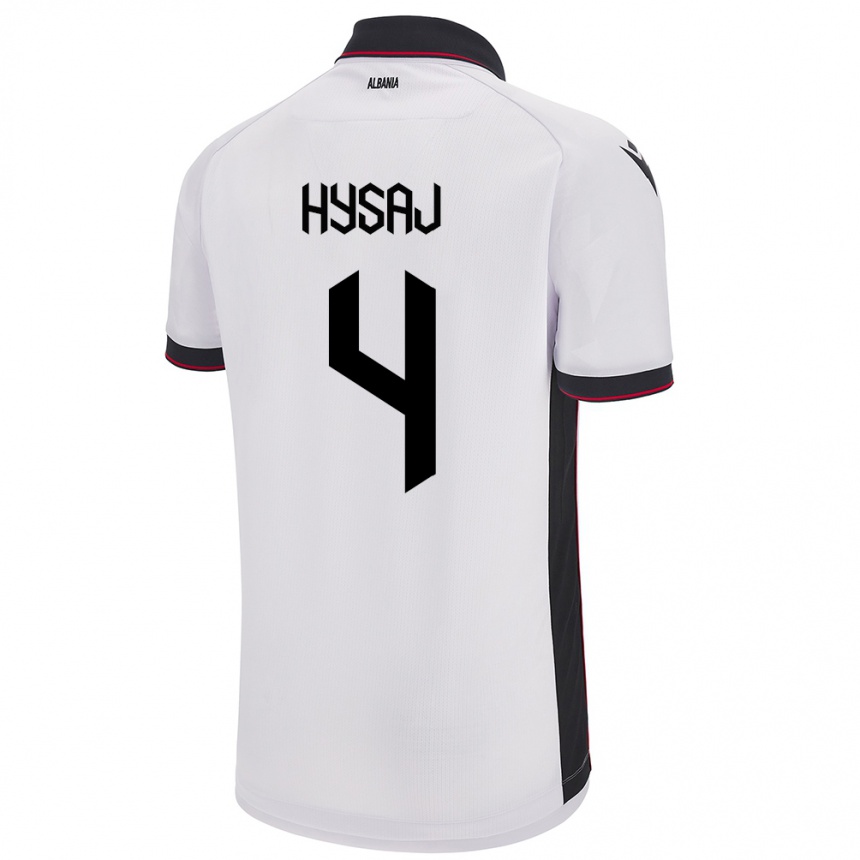 Niño Fútbol Camiseta Albania Elseid Hysaj #4 Blanco 2ª Equipación 24-26 México