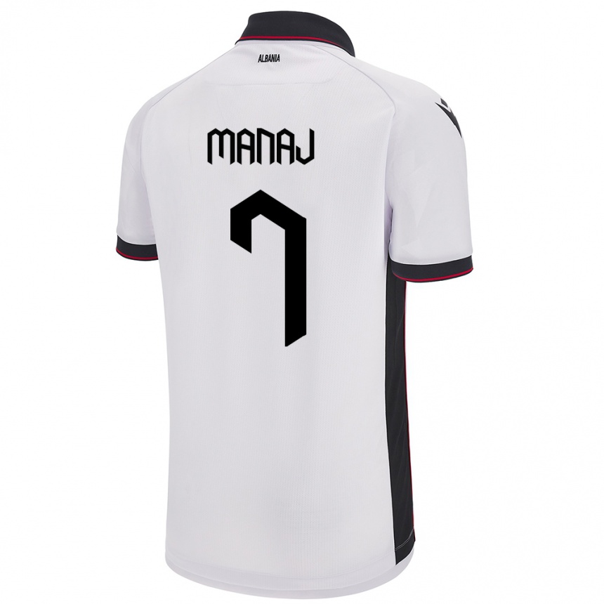 Niño Fútbol Camiseta Albania Rey Manaj #7 Blanco 2ª Equipación 24-26 México