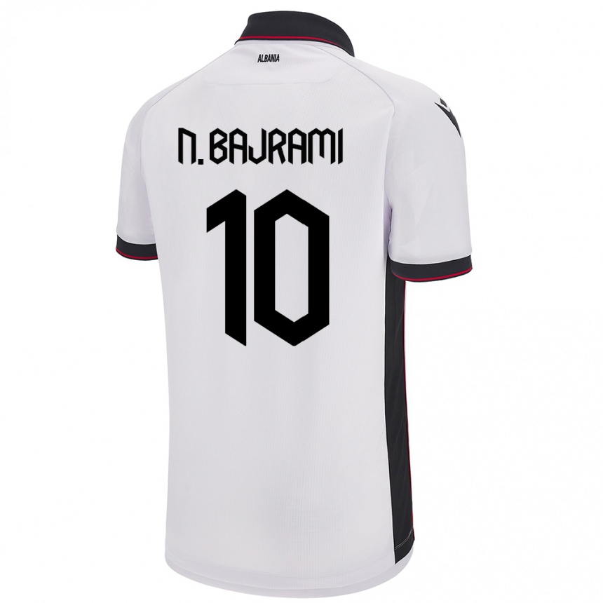 Niño Fútbol Camiseta Albania Nedim Bajrami #10 Blanco 2ª Equipación 24-26 México