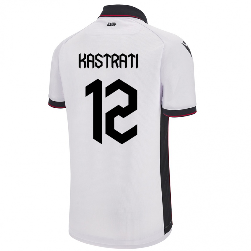 Niño Fútbol Camiseta Albania Elhan Kastrati #12 Blanco 2ª Equipación 24-26 México