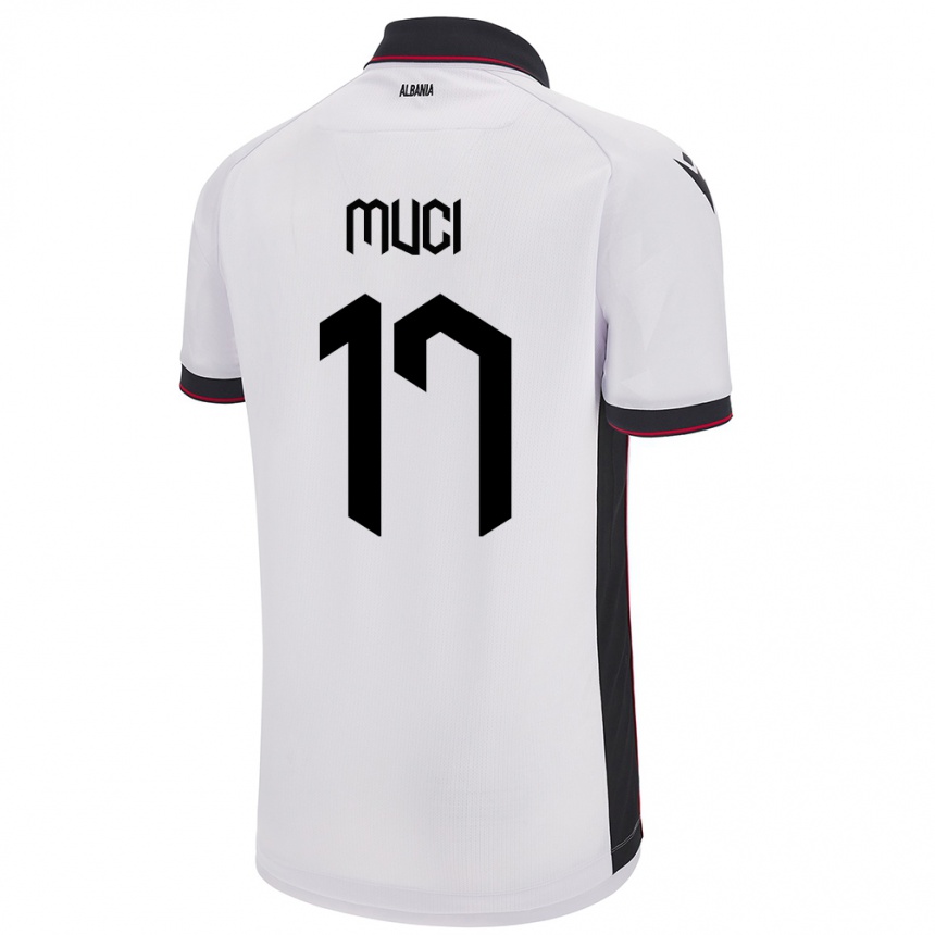 Niño Fútbol Camiseta Albania Ernest Muci #17 Blanco 2ª Equipación 24-26 México