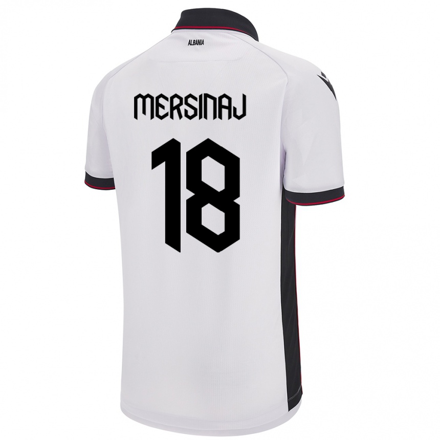 Niño Fútbol Camiseta Albania Jon Mersinaj #18 Blanco 2ª Equipación 24-26 México