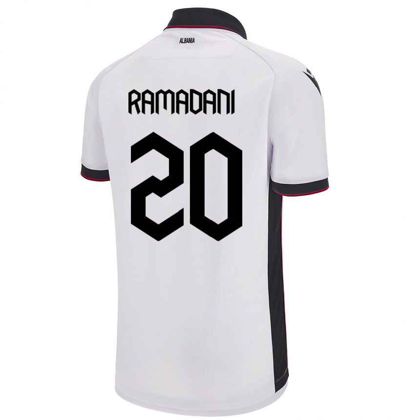 Niño Fútbol Camiseta Albania Ylber Ramadani #20 Blanco 2ª Equipación 24-26 México