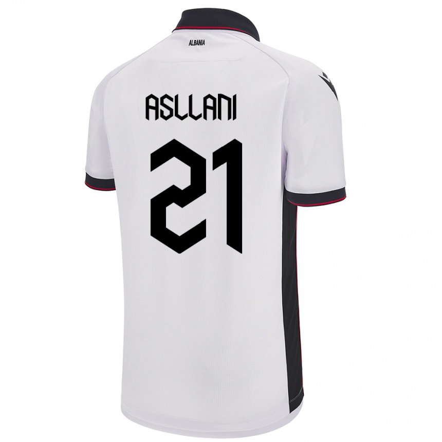 Niño Fútbol Camiseta Albania Kristjan Asllani #21 Blanco 2ª Equipación 24-26 México