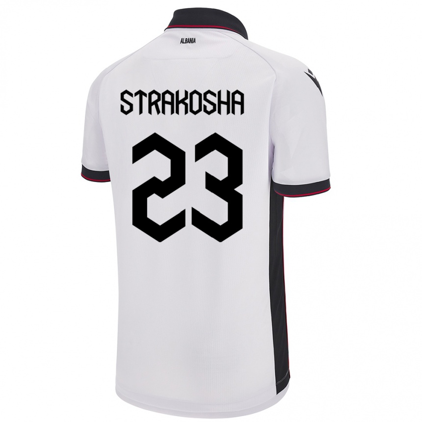 Niño Fútbol Camiseta Albania Thomas Strakosha #23 Blanco 2ª Equipación 24-26 México