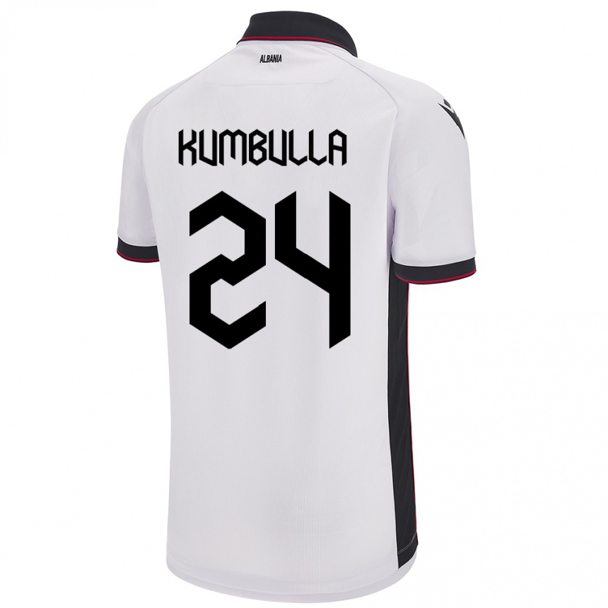 Niño Fútbol Camiseta Albania Marash Kumbulla #24 Blanco 2ª Equipación 24-26 México