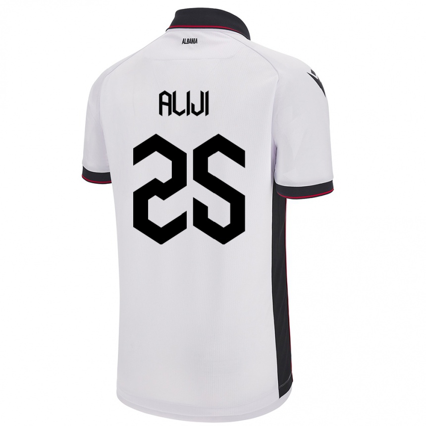 Niño Fútbol Camiseta Albania Naser Aliji #25 Blanco 2ª Equipación 24-26 México
