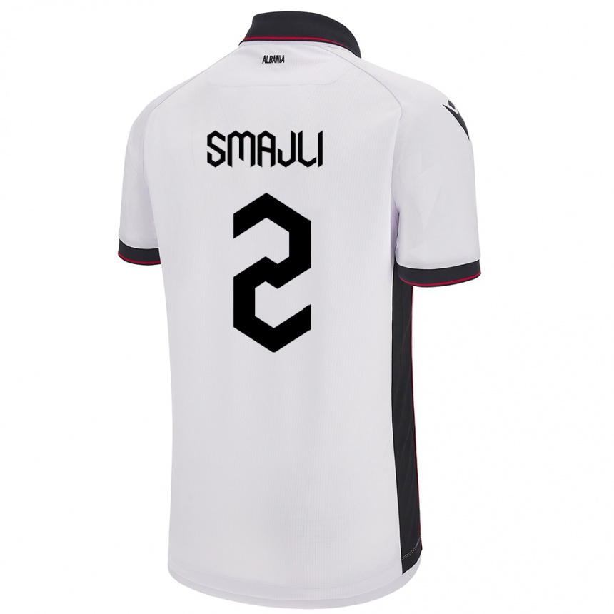 Niño Fútbol Camiseta Albania Geralb Smajli #2 Blanco 2ª Equipación 24-26 México