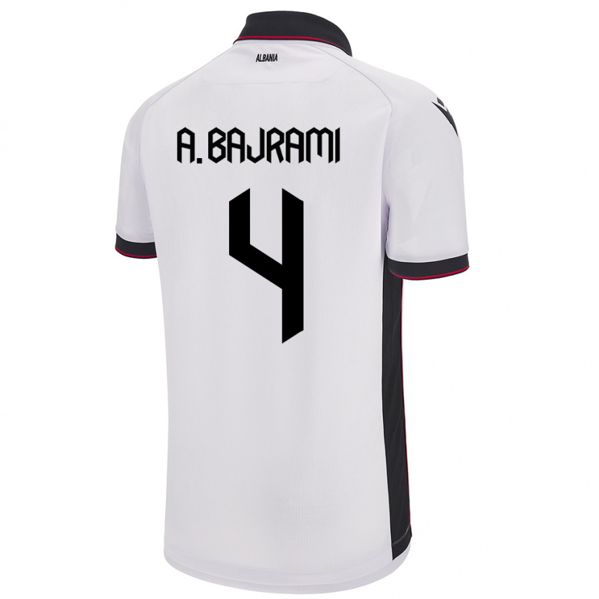 Niño Fútbol Camiseta Albania Adrian Bajrami #4 Blanco 2ª Equipación 24-26 México