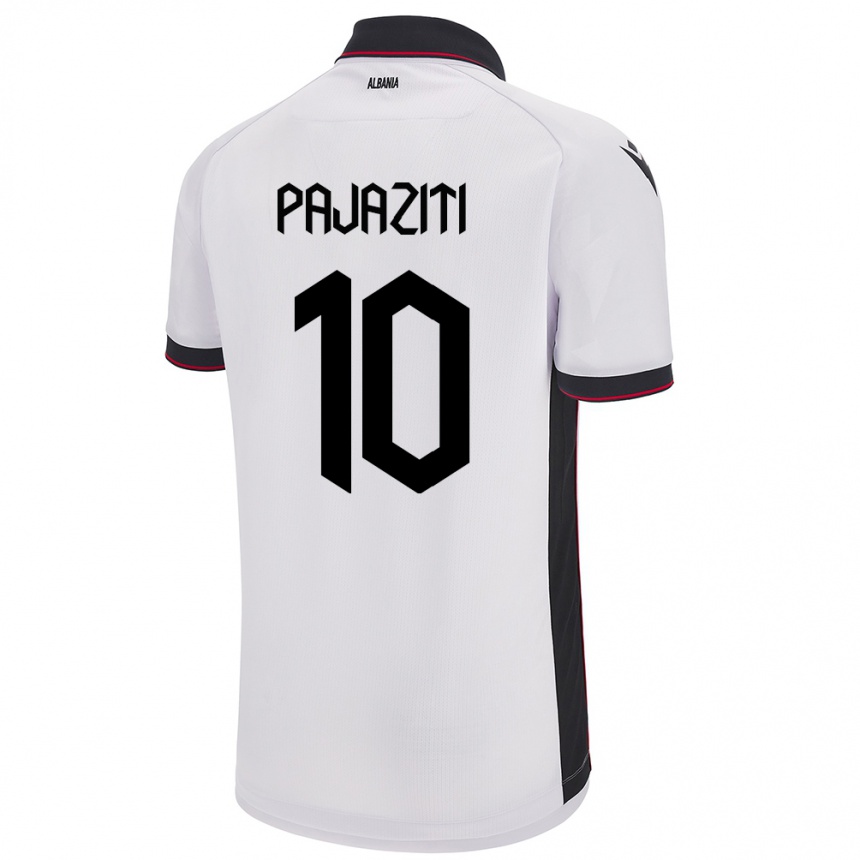 Niño Fútbol Camiseta Albania Adrion Pajaziti #10 Blanco 2ª Equipación 24-26 México