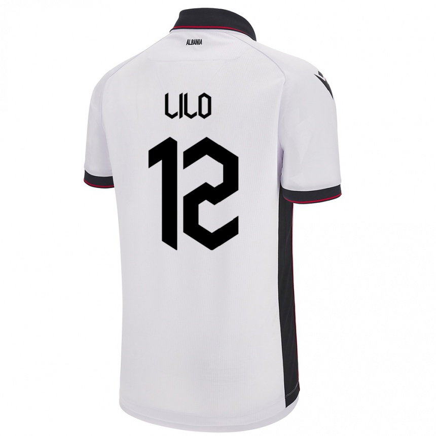 Niño Fútbol Camiseta Albania Klidman Lilo #12 Blanco 2ª Equipación 24-26 México