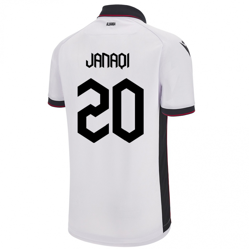 Niño Fútbol Camiseta Albania Dejvid Janaqi #20 Blanco 2ª Equipación 24-26 México