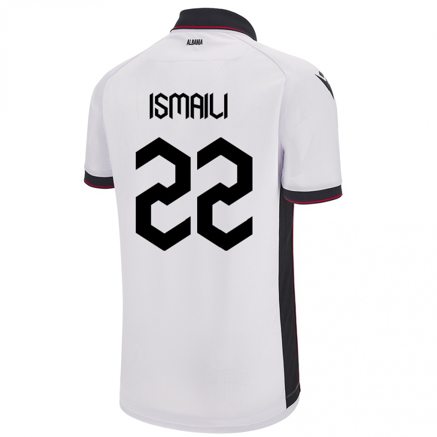 Niño Fútbol Camiseta Albania Ysni Ismaili #22 Blanco 2ª Equipación 24-26 México