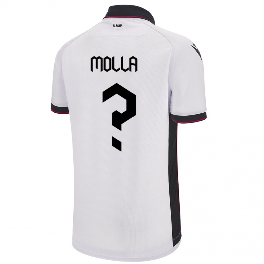 Niño Fútbol Camiseta Albania Marco Molla #0 Blanco 2ª Equipación 24-26 México