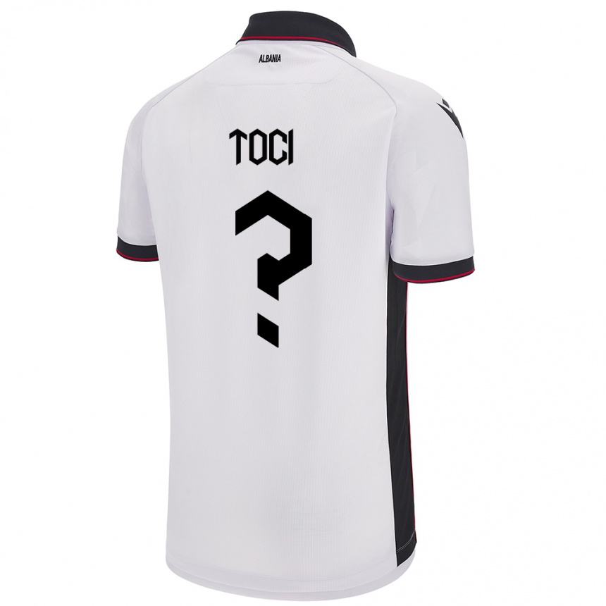 Niño Fútbol Camiseta Albania Eljon Toci #0 Blanco 2ª Equipación 24-26 México