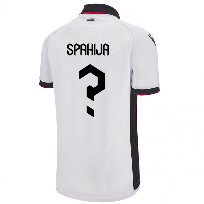 Niño Fútbol Camiseta Albania Flori Spahija #0 Blanco 2ª Equipación 24-26 México