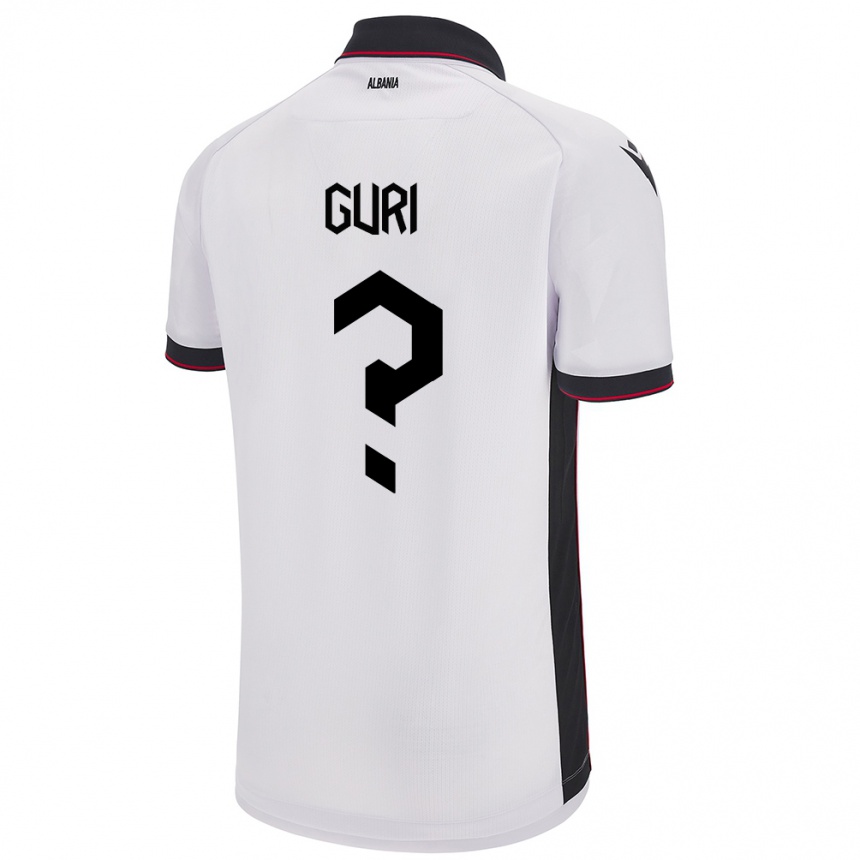 Niño Fútbol Camiseta Albania Gabriel Guri #0 Blanco 2ª Equipación 24-26 México