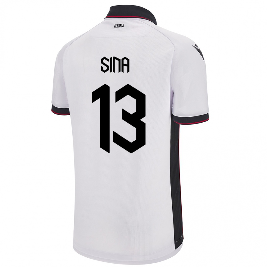 Niño Fútbol Camiseta Albania Samuele Sina #13 Blanco 2ª Equipación 24-26 México