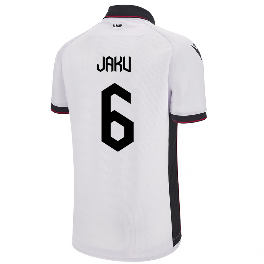 Niño Fútbol Camiseta Albania Jordi Jaku #6 Blanco 2ª Equipación 24-26 México