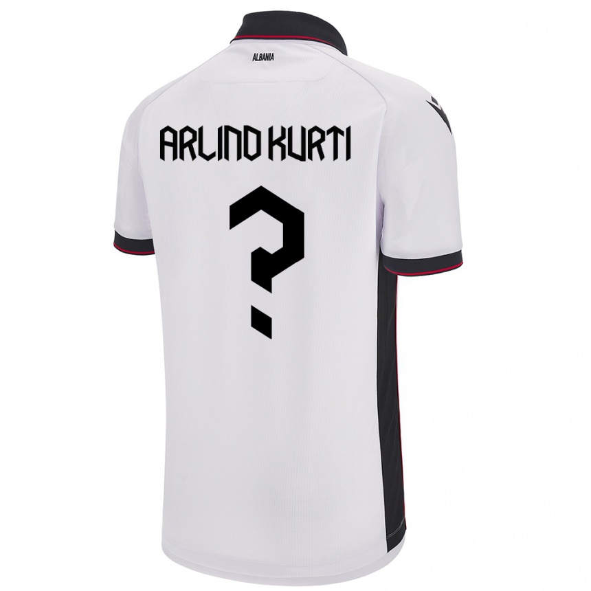 Niño Fútbol Camiseta Albania Arlind Kurti #0 Blanco 2ª Equipación 24-26 México