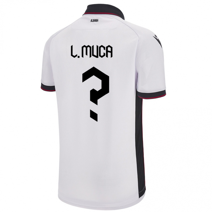 Niño Fútbol Camiseta Albania Leonard Muca #0 Blanco 2ª Equipación 24-26 México