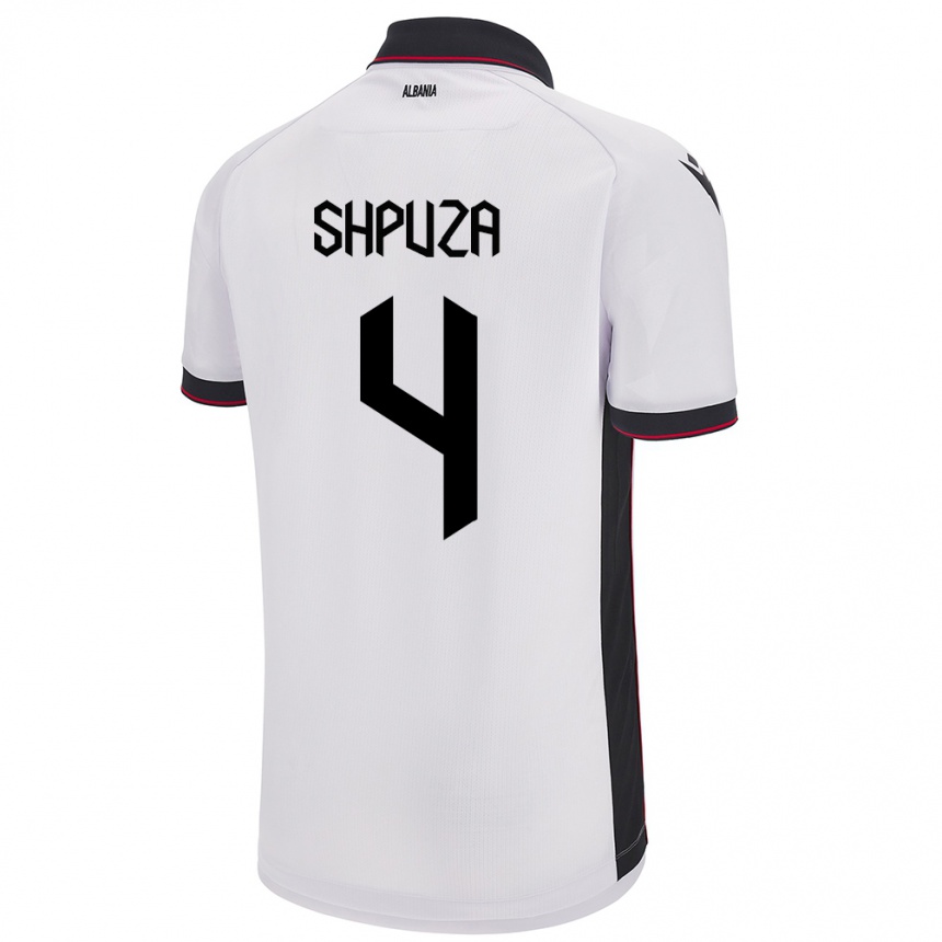 Niño Fútbol Camiseta Albania Kleo Shpuza #4 Blanco 2ª Equipación 24-26 México