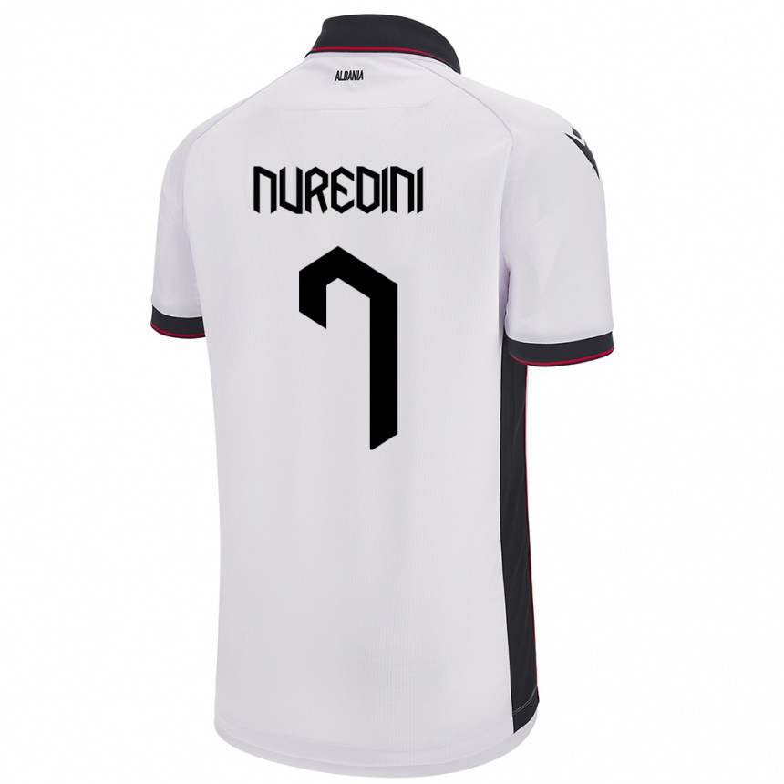 Niño Fútbol Camiseta Albania Joi Nuredini #7 Blanco 2ª Equipación 24-26 México