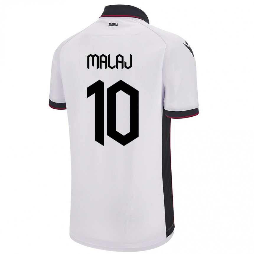 Niño Fútbol Camiseta Albania Tedi Malaj #10 Blanco 2ª Equipación 24-26 México