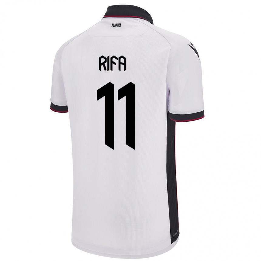 Niño Fútbol Camiseta Albania Oresti Rifa #11 Blanco 2ª Equipación 24-26 México