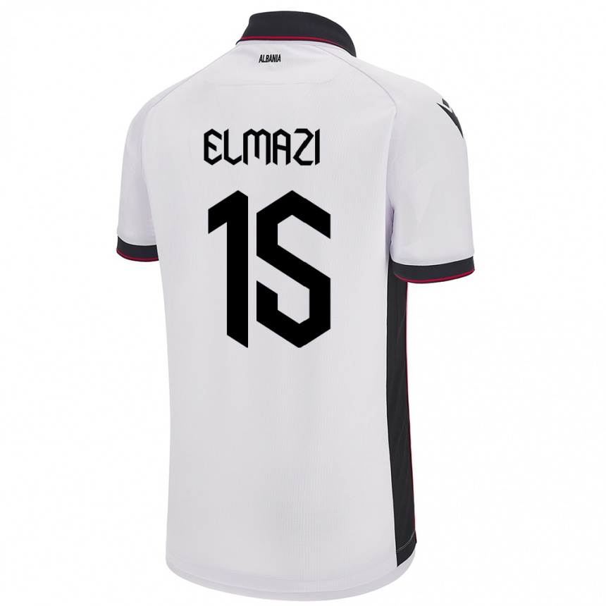 Niño Fútbol Camiseta Albania Enea Elmazi #15 Blanco 2ª Equipación 24-26 México