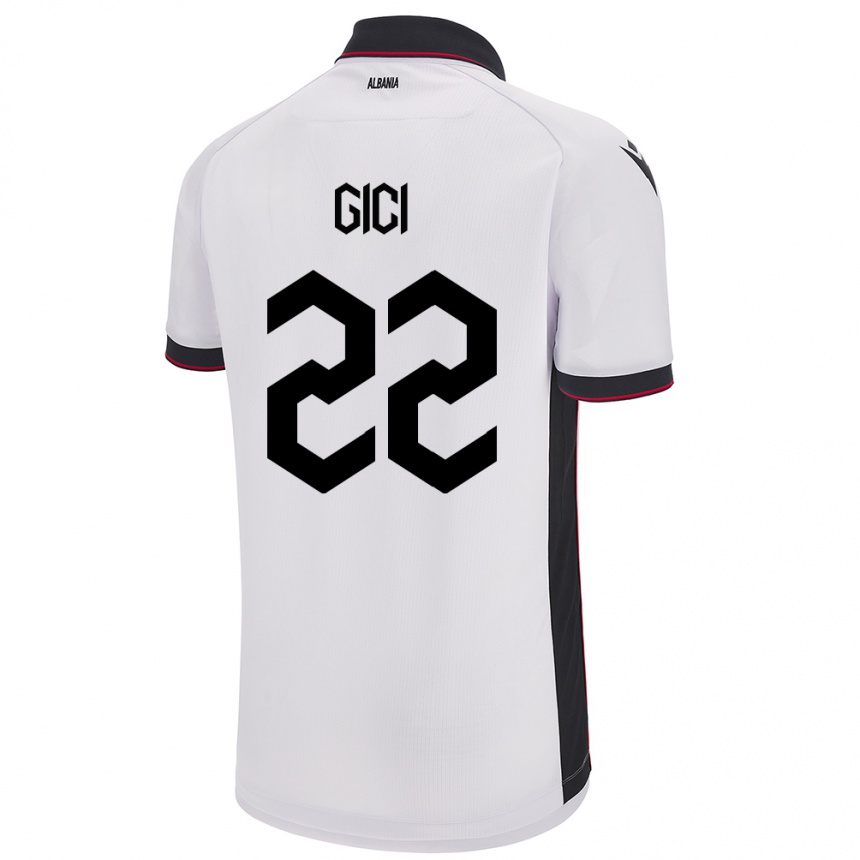 Niño Fútbol Camiseta Albania Matias Gici #22 Blanco 2ª Equipación 24-26 México