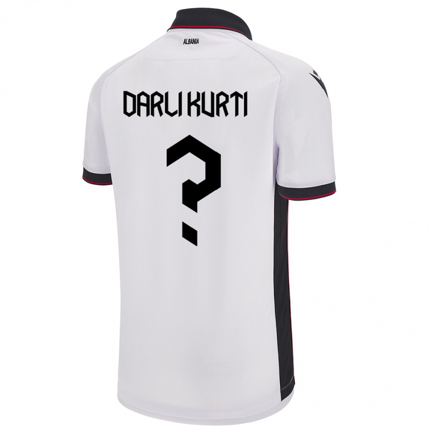 Niño Fútbol Camiseta Albania Darli Kurti #0 Blanco 2ª Equipación 24-26 México