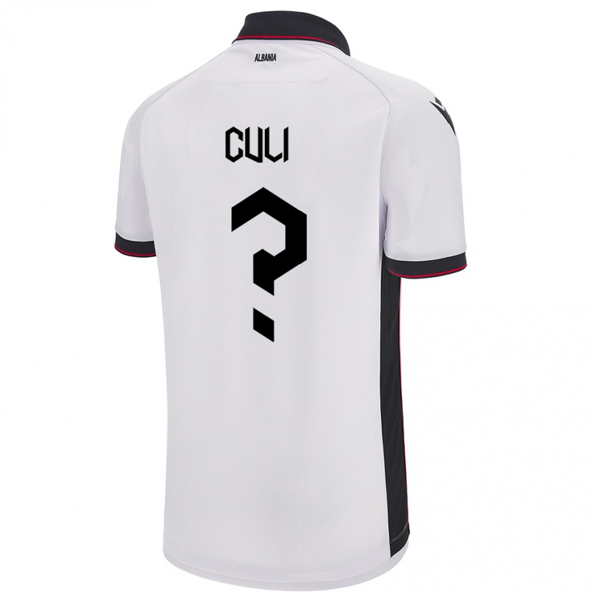 Niño Fútbol Camiseta Albania Daniel Culi #0 Blanco 2ª Equipación 24-26 México