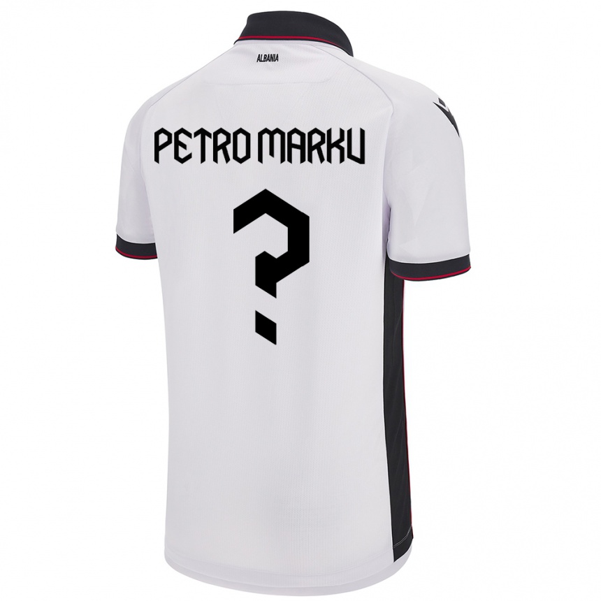 Niño Fútbol Camiseta Albania Petro Marku #0 Blanco 2ª Equipación 24-26 México